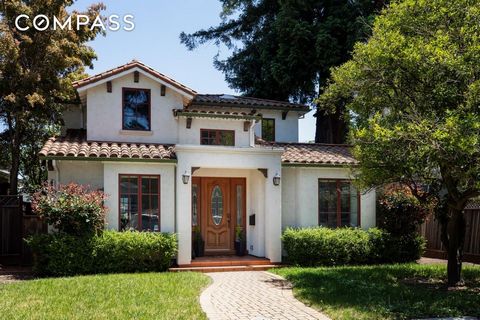 Located on a tucked on one of the best streets in prime downtown Palo Alto, just blocks to University Avenue and surrounded by lovely homes. Built in 2013 this home boasts a dramatic foyer with soaring ceilings, formal living room with gas burning fi...