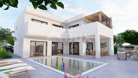 Location: Zadarska županija, Pag, Pag. ISLAND OF PAG, CITY OF PAG - Villa with swimming pool under construction A villa under construction of 278 m² is for sale, surrounded by greenery, in a quiet location in the town of Pag. This villa offers the pe...