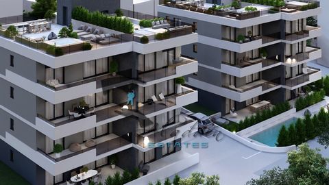Residential building under construction in Okrug Gornji with eight apartments, two per floor, at a price of €200,000 – €560,000. Each apartment consists of the living room and kitchen as one unit, hallway, entrance hall, two bedrooms, two bathrooms a...