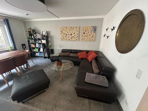 The flat is a modern and high-quality furnished 2 room flat with 70 m² in the centre of Wiesbaden Biebrich. I rent the flat fully furnished. The highlight is the approximately 40 m² large room with an open-plan kitchen, dining and living room area wi...