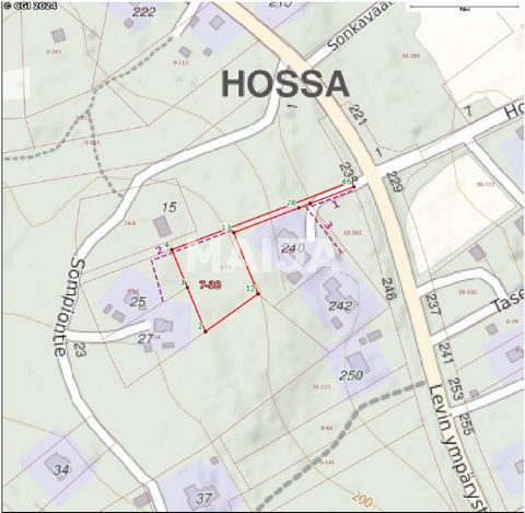 Eine Immobilie namens Kuusikumpu in Hossa. Es ist nur ca. 4 km vom Zentrum von Levi entfernt. Das Grundstück ist mit großen Kiefern und Fichten bewachsen, wie der Name des Anwesens vermuten lässt. Dieses großzügige Grundstück ist im Generalplan von L...