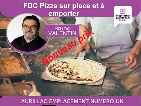 AURILLAC - Bruno VALENTIN vous propose le fonds de commerce d'une pizzeria avec service sur place et à emporter de bonne réputation, idéalement situé dans un quartier vivant et emplacement N°1. très visible. Cet établissement de 50 m² dispose d'un es...