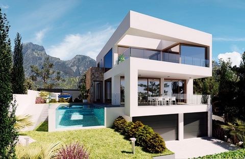 New development of six villas under construction in Polop de la Marina. The houses are distributed over 3 floors. The basement, in which there is a storage room and a diaphanous space that can be assigned to the garage. The ground floor, is distribut...