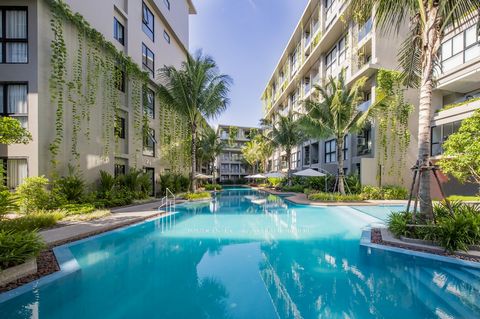 PHUKET A BANG TAO 5 MINUTI DALLA SPIAGGIA E BOAT AVENUE A DIAMOND CONDOMINIUM APPARTAMENTO DI 76,41 M2 H AL PIANO TERRA con cucina, doppio soggiorno, 2 camere da letto con spogliatoio e bagno con doccia. terrazza con vista sulla piscina. RESIDENZA DI...