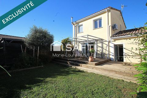 Maison avec jardin, grande terrasse, garage, carport, 3 chambres.