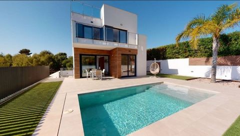 NEW BUILD VILLAS IN LA NUCIA New Build Residential of comfortable and luxurious villas with private pools in La Nucia. Villas consist of 3 large double rooms with fitted and lined wardrobes.One room is on the ground floor and the other two on the fir...