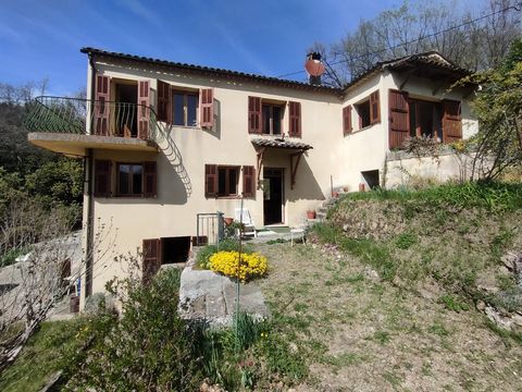 Tales: Overlooking the Paillon Valley. Property of 4.7 hectares facing SOUTH/WEST with olive trees, fruit trees and oaks. On which is built a house with workshop and cellars: - On the ground floor 38.15 m2: Workshop, shower room with toilet and two r...