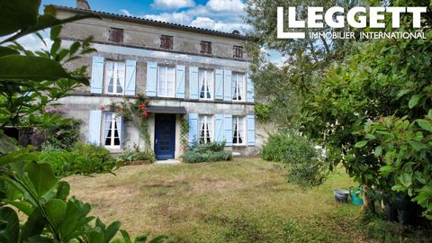 A14007 - Detached house with barns, outbuildings and garage in Charente Maritime. Pretty courtyard garden in front of the house and a walled garden at the back of the house. The outbuildings can provide further development and accommodations. The hou...
