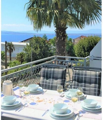 All information/price list at ... Panoramic position above the city center of Crikvenica. Large balcony with a beautiful sea view. 10 minutes walk to the next beach. Air conditioning, free WiFi, 2 satellite TV 3 bedrooms, 2 bathrooms - perfect accomm...