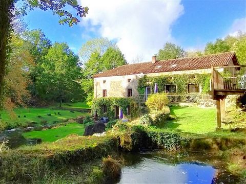 One of a kind!! Exceptional waterside property set in 2.8 hectares of woodland and meadows less than 200 meters from the village center, with its boulangerie, bar/restaurant, school and park. This captivating estate, in the heart of the Perigord Natu...
