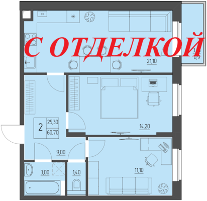 Квартира с отделкой под ключ. Дом сдан. Подходит под ипотеку, в том числе семейную, военную. Все виды жилищных сертификатов, материнский капитал. Заключаем договоры купли-продажи. • металлопластиковые окна; • полы из ламината 32 класса в жилых комнат...