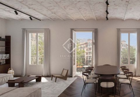 Beautiful apartment in the process of being completely renovated whilst maintaining many of the original features, for sale in the most attractive semi pedestrian street Enric Garnados in Eixample. The apartment is a corner unit on the second floor o...