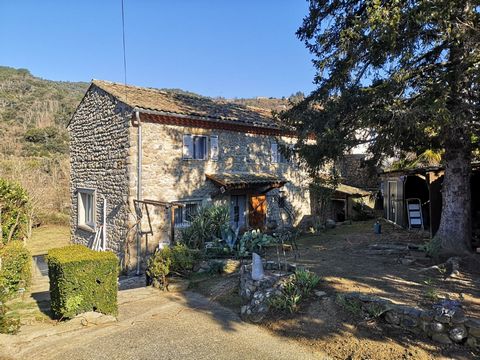 Exclusiviteit, in het hart van de Ardèche, prachtig stenen huis uit de 18e eeuw, halfvrijstaand aan één kant, op een perceel van ongeveer 1875 m2 (en 8600 niet-aangrenzend). Met een oppervlakte van 100 m2 woonoppervlak op 2 niveaus, ontdekt u op de b...