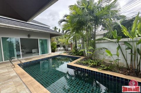 This two bedroom pool villa has a great style, with interiors that are bright, white and contemporary with a traditional twist. The two bedrooms both have ensuite bath rooms, and the master bath boasts a deep soaking tub with separate glassed-in show...