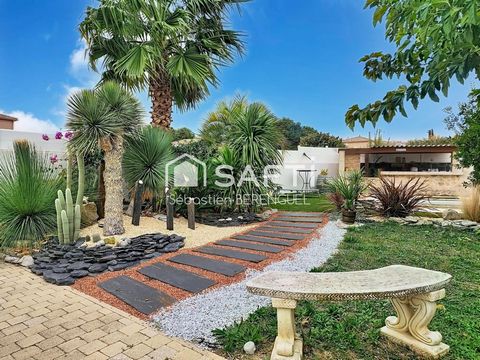 Villeveyrac – Maison de plain-pied 6 pièces avec jardin arboré et piscine