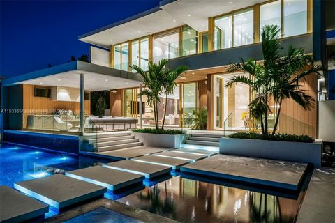 Discover refined living at 6494 Allison Rd, Miami Beach - a turnkey gated western waterfront island residence boasting 6 beds and 8.5 baths. With 8,024 sqft under air, a 2-car garage with lifts, expansive rooftop, fully-equipped gym, sauna, and steam...