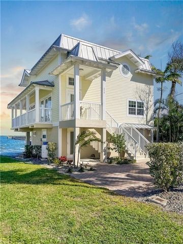 Riverfront masterpiece. Coastal opulence. Perched on serene shores of the Indian River Lagoon, this stunning abode features refined 2-bd + versatile room. Anchored by 16 solid pilings, boasts 82 ft of exclusive river frontage, ensuring majestic views...