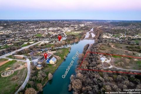 450'+/- of deep Guadalupe River frontage. Situated between Ingram Lake & Indian Creek dam, indulge in swimming, fishing & kayaking right from your backyard. Gated entry to 10-acre property w/circle drive. Stone & stucco home w/SS metal roof. Dbl wood...