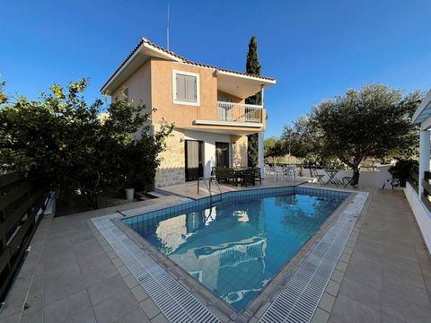 Located in Paphos. Everything about this property is lovely! The combination of a detached house, private swimming pool, and a quiet neighborhood in Konia sounds very appealing. The fully furnished and equipped aspect adds convenience for potential r...