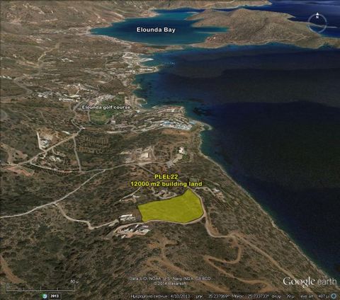 Located in Agios Nikolaos. This large building land of 12,000 sq. meters is located in the elite area of Elounda, close to several established 5-stars luxury hotels. The land offers nice views of the sea and the sourrounding area. A house or houses o...