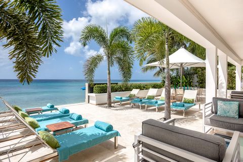 Located in St. James. Dolphin Beach House is an exceptional 6 bedroom luxury property located right on the beach on the West Coast of Barbados. This brand new villa comes complete with spacious indoor and outdoor seating areas, well-equipped and slee...