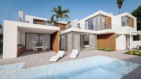 Luxury detached villas near the beach in El Albir. New construction luxury villa in El Albir. It is a villa built on three floors, with 4 bedrooms, 4 bathrooms, toilet, open plan kitchen with large living room, fitted wardrobes, terrace, private sola...