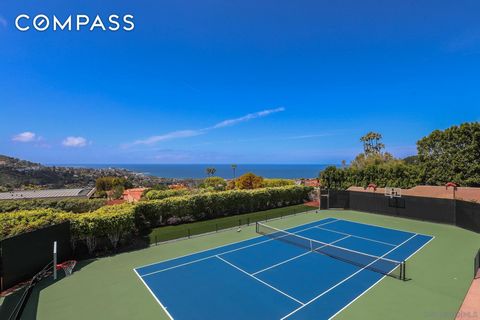 Spectacular, entirely remodeled, ocean-view contemporary offers privacy and the finest in design and amenities on nearly one flat acre in the exclusive Estates of La Jolla Heights. The stunning home, showcasing feng shui principles, boasts floor-to-c...