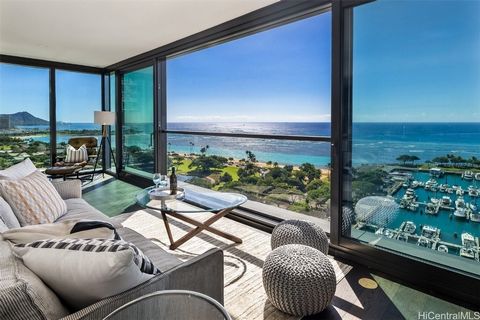 ABSOLUTELY STUNNING VIEWS!! Imagine the iconic Diamond Head, Waikiki Boat Harbor, Ala Moana Beach Park, and the Kewalo Basin Harbor ALL IN ONE PANORAMIC FRAME! If you are living in Hawaii, this is the view you want. Ocean view sunsets everyday, and a...