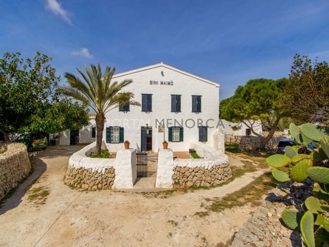 Traditional country house for sale near Es Castell and Sant Lluís. It has a plot of land divided into several plots, totalling approximately 10 hectares and a floor area of approximately 381 m². The main house has a large entrance hall, which is very...