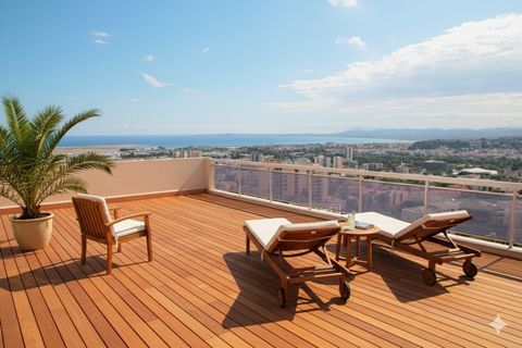 Villa sur le toit Nice Ouest VUE MER au calme avec piscine