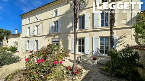 A24608JHI17 - Set in a hamlet just 5km from the town of Matha with all commerces ; A large and impressive Maison de Maitre offering a pretty courtyard to the front and a manageable garden to the rear. The house offers charm and character with large r...