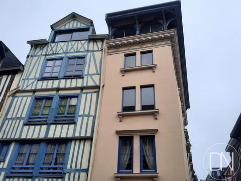 Superb duplex of 124 m2 with garage and cellar, located in a historic area of Rouen, Seine-Maritime (76), for sale. Located in a historic district of Rouen characterized by its half-timbered houses, this bright apartment, with exposed beams, is sprea...
