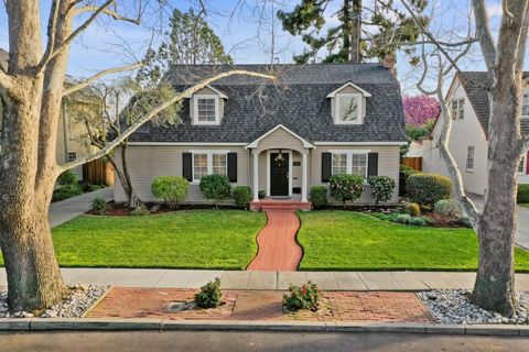 Heart of Willow Glen on Gorgeous Tree Lined Street and Oh, So Shady & Cool in the Summer Months. 4 Bedrm w/Excellent Lay Out for Intergenerational Living: 1 Bedrm Downstairs, 3 Upstairs. Light Filled Dining Room Between Living Rm & Kitchen w/Double P...