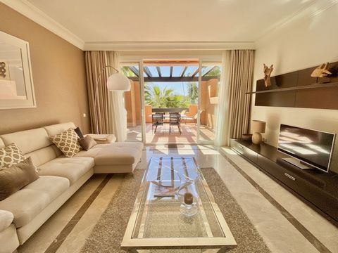 Located in Nueva Andalucía. Terms & Conditions: 3 months rent paid upfront 1 month security deposit Gorgeous tropical getaway situated within the exclusive Alminar de Marbella complex. Luxury two bedroom, two bathroom apartment with covered terrace a...