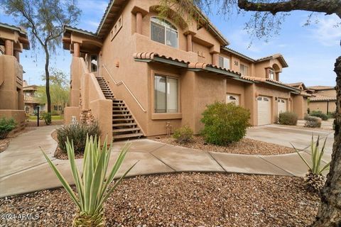 LOCATION IDEAL! BEAUTIFUL SUNSETS from your private patio, on Greenbelt, with lush trees, and a peak of McDowell Mountain. Community offers: Resort Style living with heated pool and spa, large modern clubhouse and fitness center. Many bbq stations th...