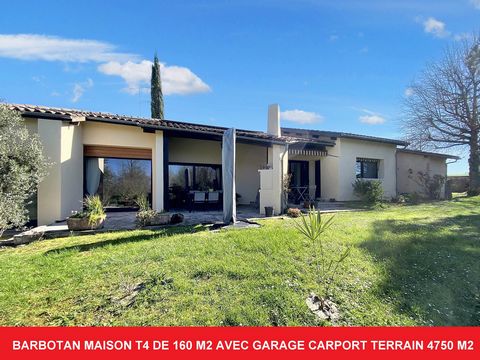 Located in Cazaubon. Rare Barbotan les Thermes architect-designed villa built in the traditional style in 1979. The single-storey property sits on a 4750 m2 plot and is fully fenced, landscaped and planted with trees. The house is composed as follows...