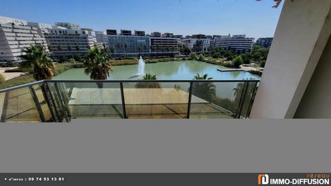 Fiche N°Id-LGB164169: Montpellier, Port Marianne sector / bassin ja, 4 Rooms of about 96 m2 including 4 room(s) including 3 bedroom(s) + Terrace of 20 m2 - View: Jacques coeur basin - Construction 2000 Residence - Ancillary equipment: terrace - loggi...