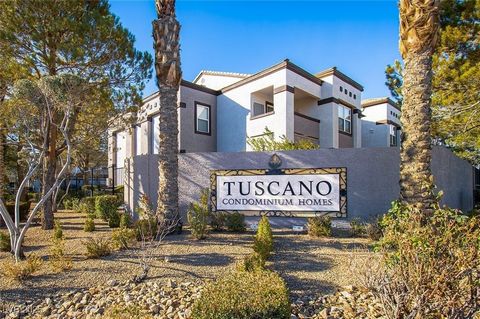 Cozy condo within a gated community in the highly desired Southwest of Las Vegas, within 8 minutes to the brand new Durango Station Casino. One of the larger models in the Tuscano community, this 2 bedroom 2 bath unit feels spacious. Living room with...