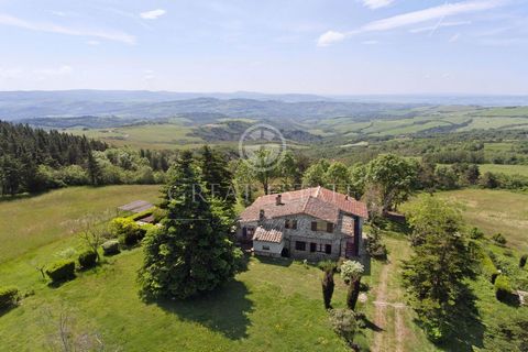This delightful property in Radicofani, which is part of the Val d'Orcia park, consists of a farmhouse divided into 2 apartments. The first apartment of 146 sqm is on two floors. On the ground floor there is a large living room, a kitchen, a bedroom,...