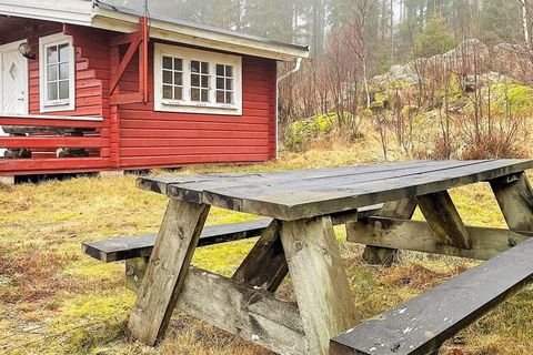Well-planned cabin with a large room with table and chairs and an Ikea bed that can easily be made into a double bed of 180 cm. A kitchenette that is well equipped with two hotplates, oven, microwave and coffee maker. A fresh bathroom with shower, to...