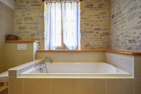 La Borderie is a beautiful, traditional, new built, holiday home. It is built on a hill, with a magnificent view over the valley. The gîte can accomodate up to 12 people and has a private heated swimming pool.