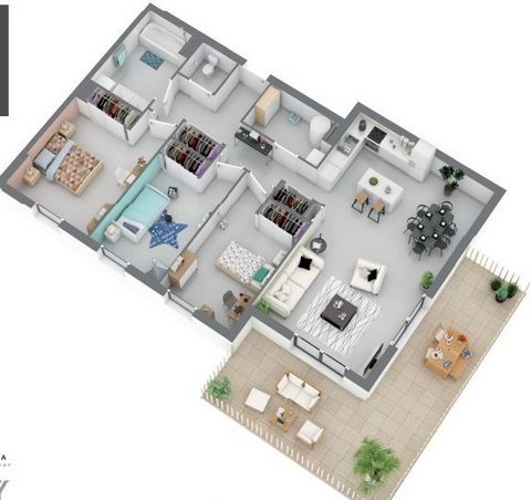 In Cavalaire-Sur-Mer, change accommodation to evolve towards this apartment large enough for a T4 with a nice outdoor terrace. In a new quality new real estate program whose construction will be completed in 2023 with accessibility for people with re...