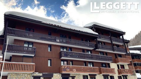 A27563JQB73 - For sale in Val d’Isere, a 1 bedroom apartment on the 2nd floor with great views across the ski resort and to the surrounding mountains. Comprising an open plan kitchenette, living room, bathroom, WC, 1 double bedroom and balcony. There...