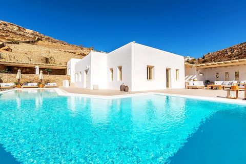 Located in Mykonos. The overall tranquility of this estate captures your attention from the minute you drive in. The prestige estate is located at a distance of 7 minutes from Mykonos Town and 5 minutes car ride from Agios Stefanos beach. The home is...