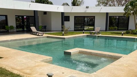 Spacious contemporary furnished villa for rent with almost 600m² of living space located in a private residential estate on a plot of 1700m² and magnificently wooded. The villa includes 4 bedrooms with wall-mounted wardrobes or dressing rooms and wax...