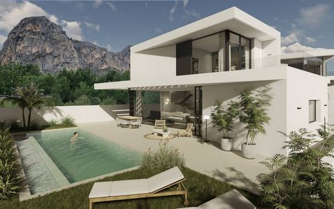 Detached villas in Polop, Costa Blanca Houses of 166,6 m2 built surface. Each property has 3 bedrooms, 3 bathrooms and 1 guest toilet, private swimming pool of 3 x 10 metres. The size of the plots ranges from 377,90m2 to 549m2. The residential is loc...