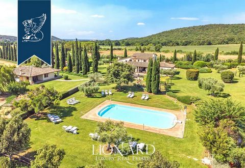 This stunning farmhouse is for sale in Capalbio, nestled in the scenic Maremma countryside, an area known for its pristine nature and crystal-clear sea, and just a few kilometers from Monte Argentario. The prestigious property spans 750 sqm across tw...