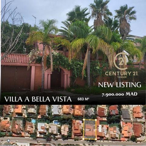 Exclusive, a villa of 683m2 zone B1 located in Bella Vista, Tangier city center. Excellent investment opportunity. For more information do not hesitate to contact us Features: - Garden