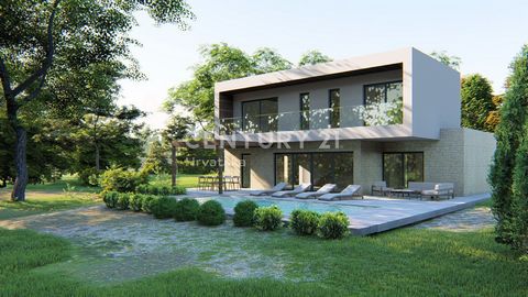 SVETVINČENAT, LAND WITH BUILDING PERMIT FOR MODERN VILLA WITH 3 BR The space is 1 km from the center of Svetvinčenta, and has a large area of ​​834 m2 and a large area of ​​178 m2. It is a project for a modern two-story house, which would have a kitc...