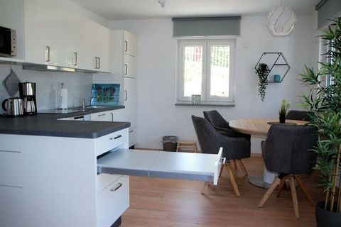 Visit our new holiday apartments in tranquil Baudenbach. Our holiday apartment on the ground floor is barrier-free and largely suitable for wheelchair users. In addition to a small shower room, this apartment also offers a large bathroom. Designed fo...